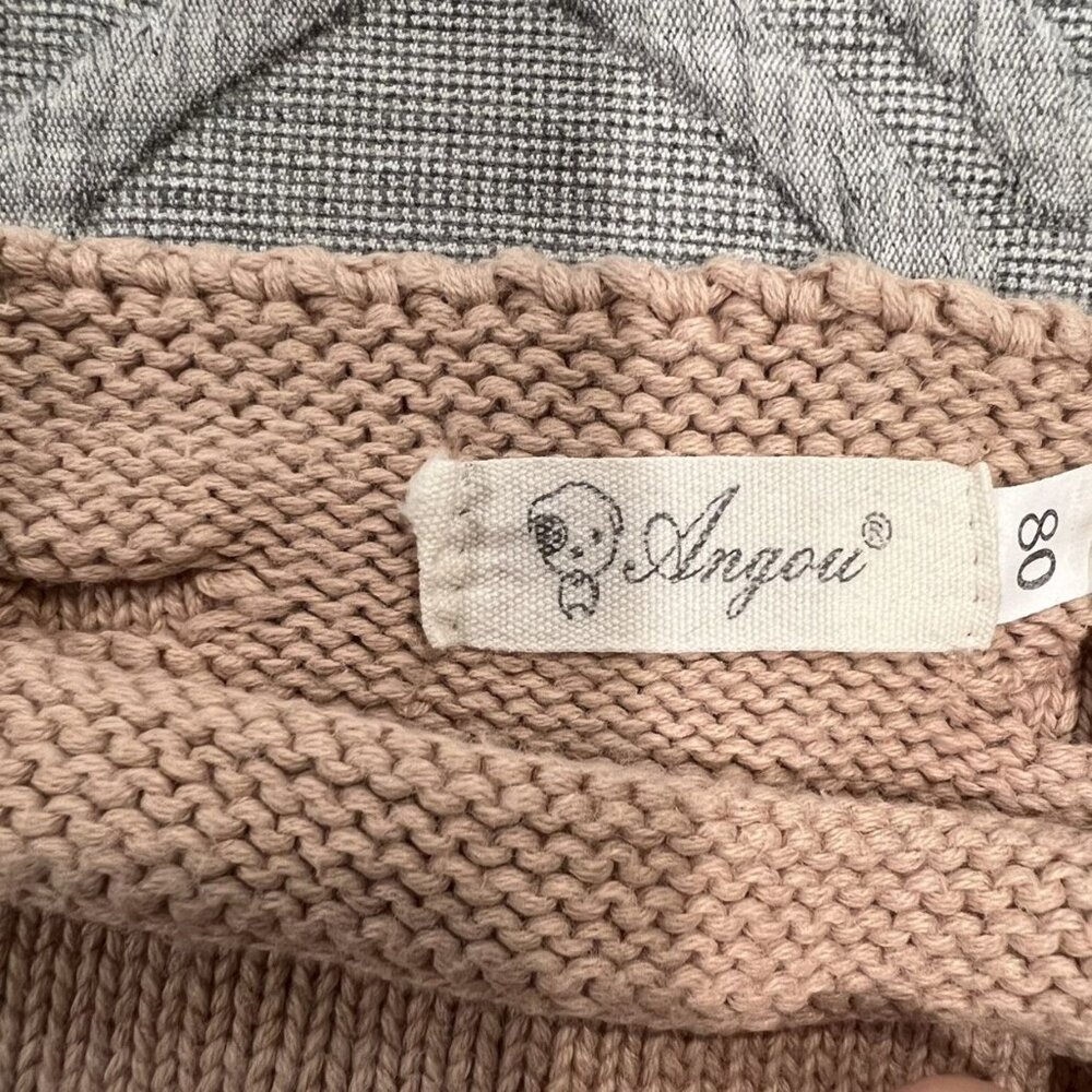 Angou Sz 80 (18-24m) Mauve Popcorn Knit Romper - Picture 7 of 7